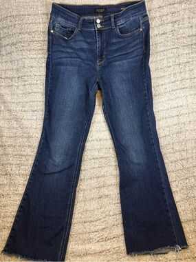 Judy Blue Bootcut Jeans Womens 15/32 Dark Wash Distressed Raw Hem Stretch Denim